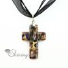 Christian cross pendants glitter millefiori lampwork murano glass necklace necklaces pendants High fashion jewelry mup2392dy0