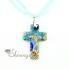 Christian cross pendants glitter millefiori lampwork murano glass necklace necklaces pendants High fashion jewelry mup2392dy0