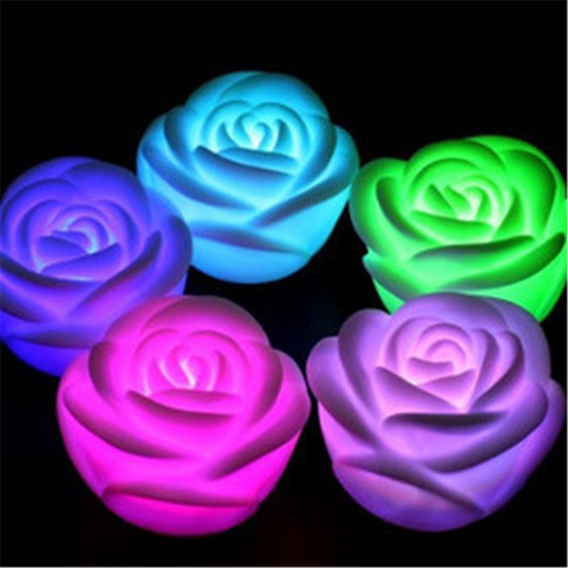 Best Romantic LED Rose Light Changeable Color LED Rose Flower Candle