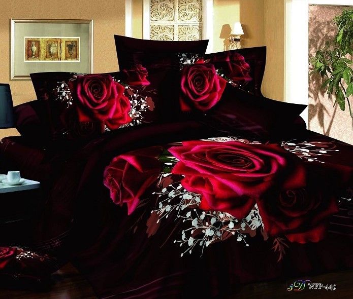 Hot! Reactive Printed 3d Bed Linen Bedding Set 3d Cotton Queen King ...