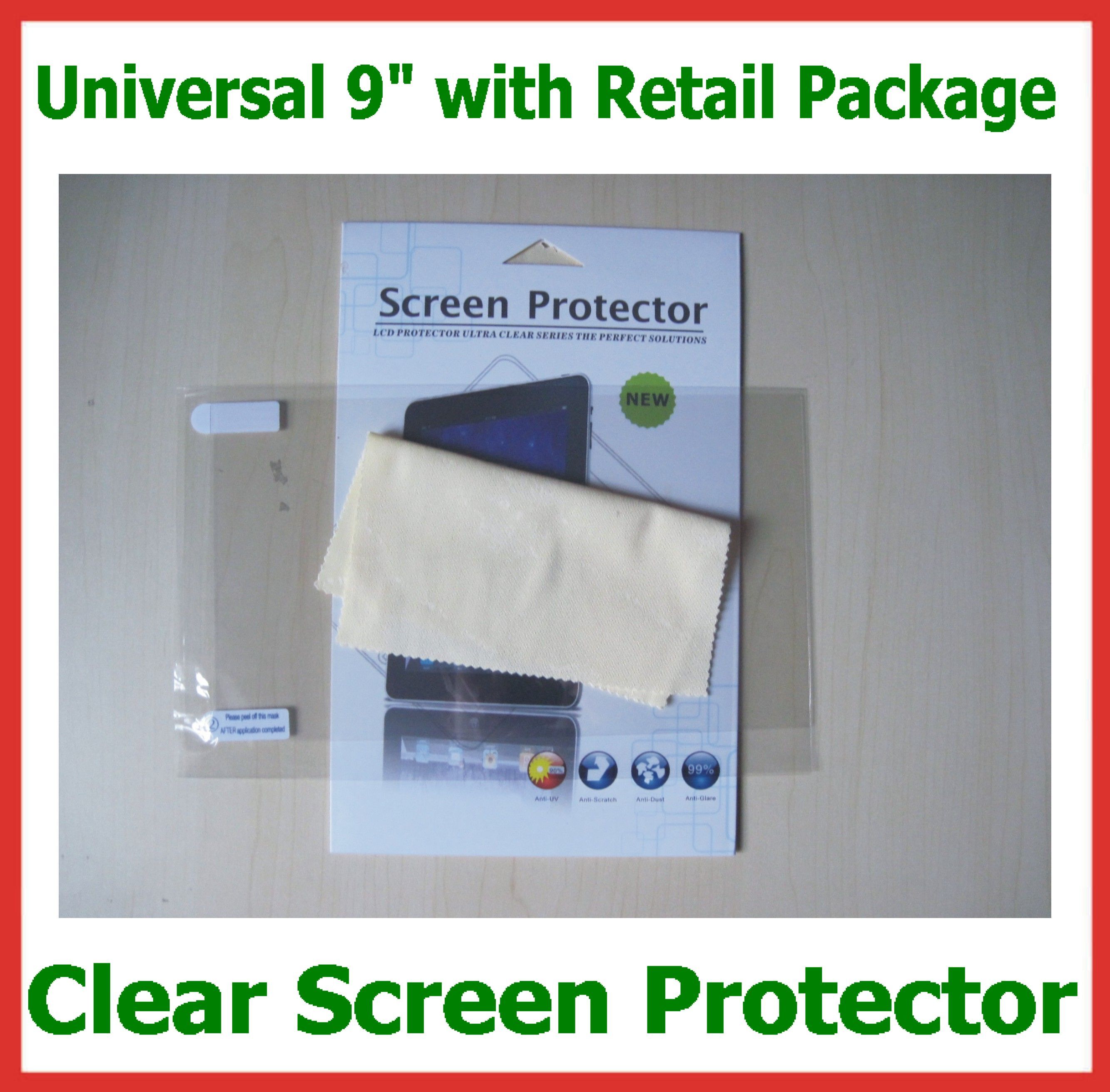 Universal LCD Screen Protector 9 Inch NOT Full Screen Size 199x113mm