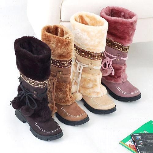 knee high fur lined winter boots