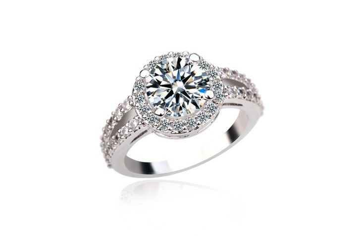 Trois tours Zircone Cubique Doigt Anneau Set 18 KRGP Mariage Bijoux Pour Femmes Trois tours Zircone Cubique Doigt Anneau Set 18 KRGP Mariage Bijoux Pour Femmes