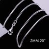 Men's Jewelry Fashion 925 silver plated high quality 2MM (16-24inches) box chain necklace free shipping 100pcs/lot