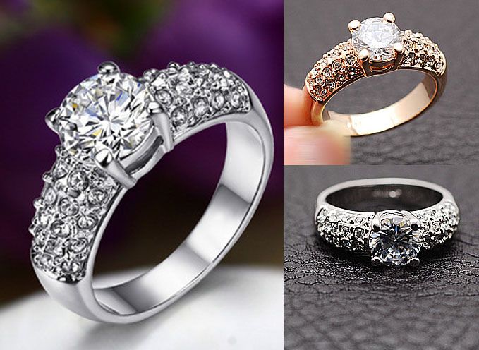 2017 Wedding Rings For Women Jewelry, Swarovski Crystal