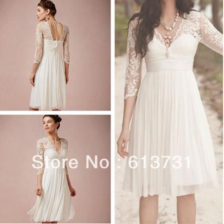3/4 Sleeve Chiffon Dress