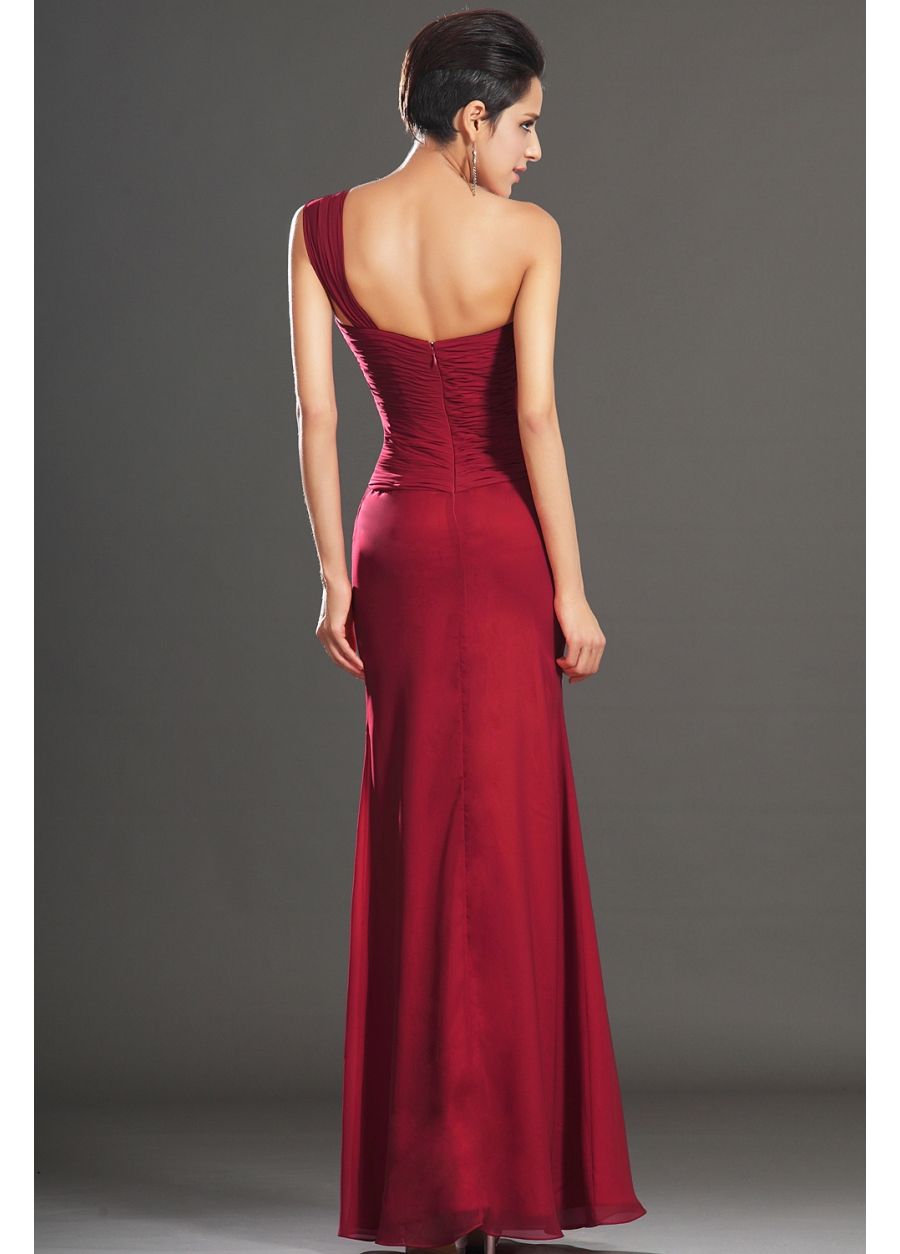 one shoulder a line gown