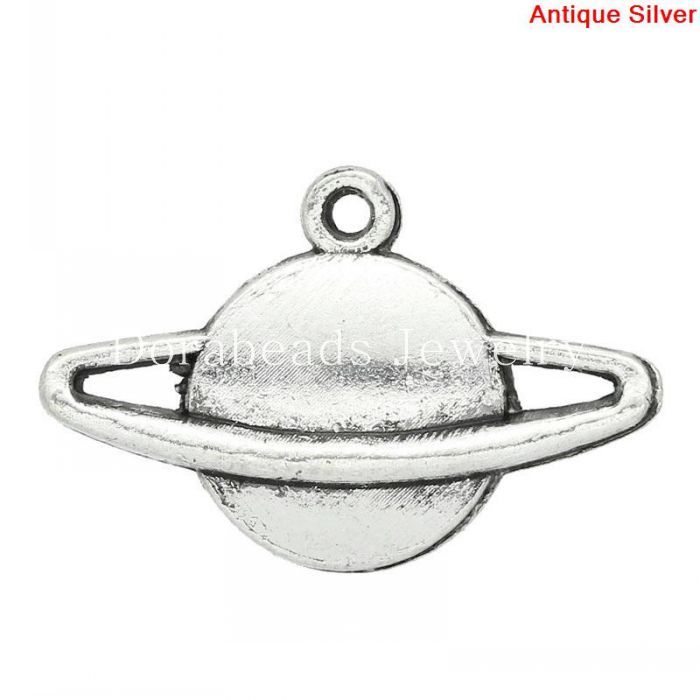 Charms Free Charm Pendants Saturn Planet Antique Silver 13x20mm,100PCs (K03318) Jewelry Making DIY Findings Sale-image-180831273