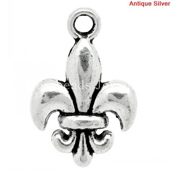 

Очарование подвески Fleur-De-Lis Античное серебро 18x12mm,50шт (K10350) новые ювелирные издели