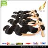 IndianHair 8"-30" Body Wave Human Hair Extensions Natural Color Weft Bellahair 5pcs/lot DHL Bulk Wholesale