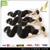 IndianHair 8"-30" Body Wave Human Hair Extensions Natural Color Weft Bellahair 5pcs/lot DHL Bulk Wholesale