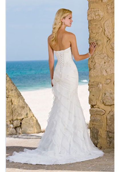 DN 2014 New Summer Beach Mermaid Bridal Gowns White 
