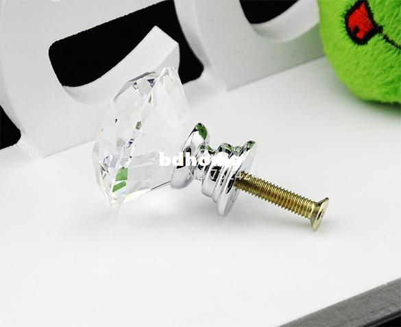 30mm Clear Crystal Glass Kitchen Cabinet Knobs And Handles Dresser Cupboard Door Knob Pulls Hardware TK0636