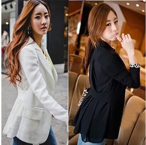 women's autumn and spring slim ladies' chiffon blazers medium-long ladys' outer suits