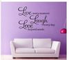 FAI DA TE! Live Laugh Love Adesivo da parete in vinile rimovibile Decal Wallpaper Art Home Decor Dimensioni finite: 50 * 70 cm SPEDIZIONE GRATUITA
