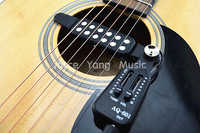 StyleZ 12 Soundhole Pickup with Amp Cable Clip On Tone Volume Control for Acoustic/Electric Guitar Transducer Microphone Wire Amplifier Speaker