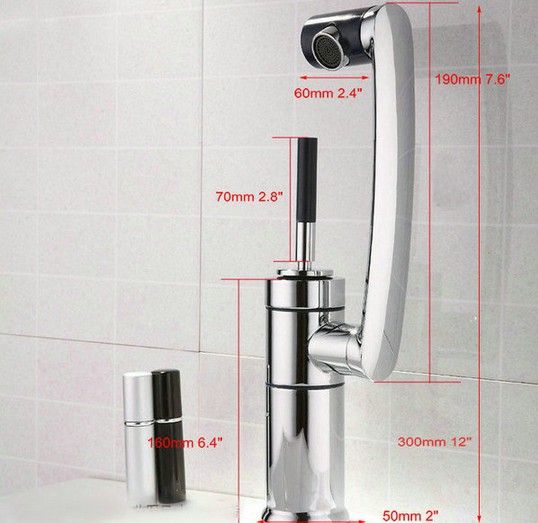 Articles sanitairesCuisine salle de bain lavabo mitigeur chrome pivotant avec bras long tourner robinet en laiton ck003