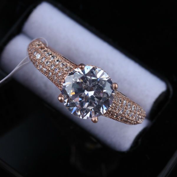 

r036 элегантное кольцо из 18-каратного розового золота с подлинными австрийскими кристаллами, Golden;silver