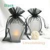 Multi couleurs PICK50PCS 4quot x 6quot 10x15cm Sacs d'organza transparent mariage favorise décorations de fête