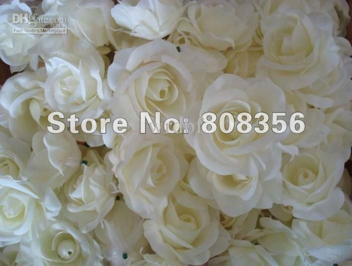 Partihandel - Cream Ivory 100p Artificial Silk Camellia Rose Peony Flower Head 8cm