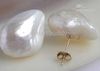 huge natural 14-16mm south sea baroque white pearl earring
