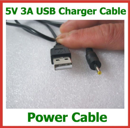 5V 3A USB Cable Lead Charger to DC 2.5mm Cord for Tablet PC Sanei N10 Ampe A10 Ainol Hero II Spark Firewire T7s T10s VOYO A15 DC Power Cable