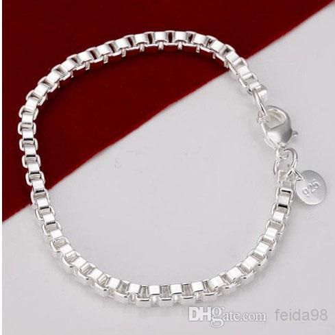 Hurtownie - - - Hot !! Darmowa Wysyłka 925 Sterling Silver 14G Bransoletki Biżuteria Moda H172