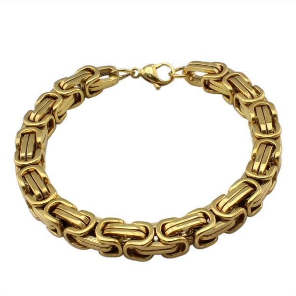 

18K gold braclets & bangles for men 8.5 inch stainless steel Box Necklace 5 color for choose BR-19