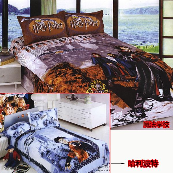 Harry Potter Comforter Bedding Bed Full Twin Queen Blue Cartoon
