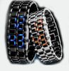 En gros 300 pcs/lot mélange 4 couleurs nouveau métal lave Style LED fer samouraï montre hommes femmes styles mode classique montres LL004