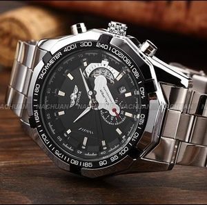 Reloj Hombre Marca Famosas zwycięzca Szkielet Automatyczny zegarek mechaniczny Mężczyźni Data Mechaniczne Zegarki Małe Sekunda Wristwatch