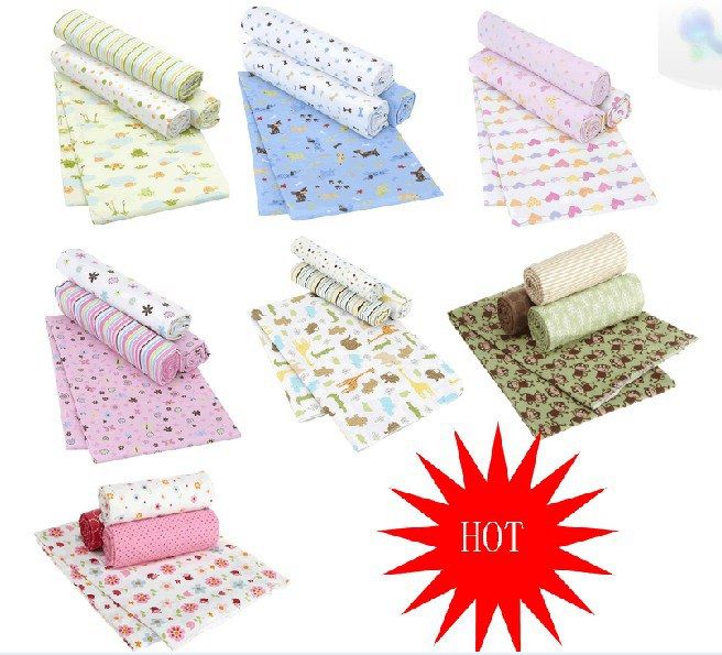 Paquete de 4 mantas de franela de algodón para bebés Hojas de dormir para verano Bolsas de cama Manta dormir para dormir Dormir para recibir mantas Sábana para bebé
