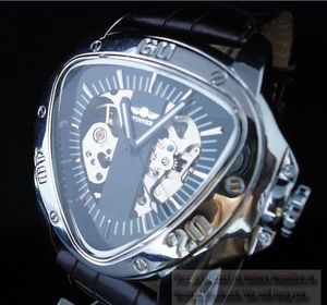 New！Brand Winner Dynamic Inverted Triangle Skeleton Automatic Mechanical Military Army Mens Watch