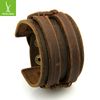 Free Fast Shipping Leather Cuff Double Wide Bracelet and Rope Bangles Brown for Men Fashion Man Braclets Unisex Jewelry PI0296