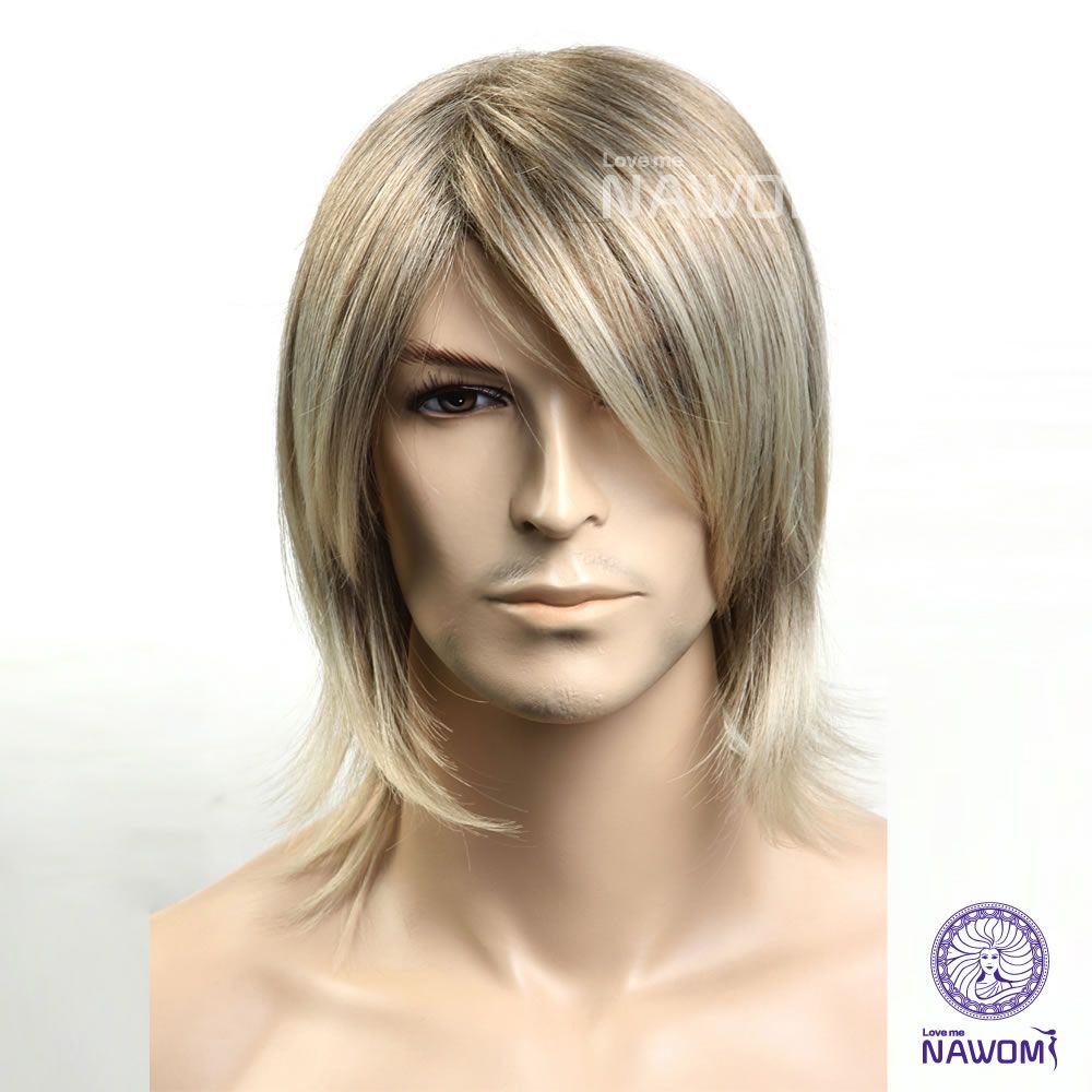 2020 Hot Short Blonde Straight Hair Wig For Men Party Cosplay