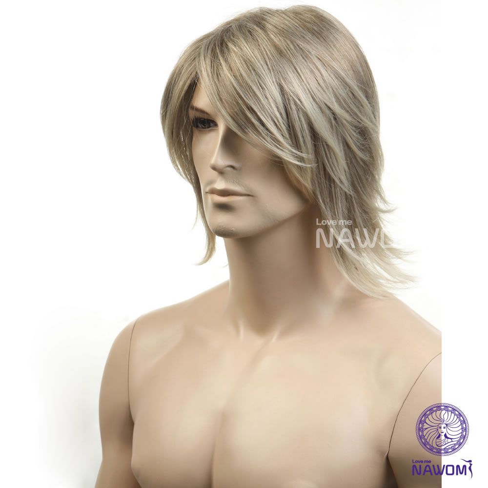 Hot Short Blonde Straight Hair Wig For Men Party Cosplay