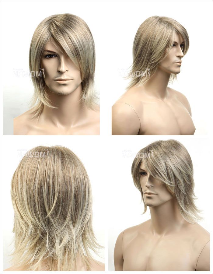 Hot Short Blonde Straight Hair Wig For Men Party Cosplay
