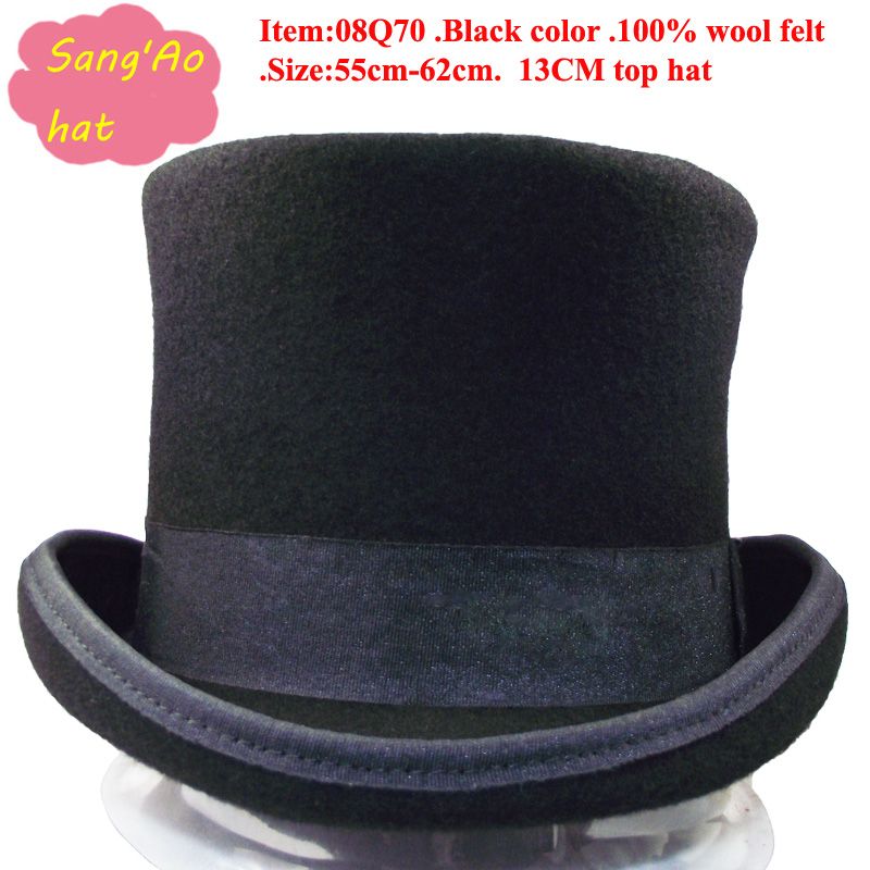 Wholesale Ladies Top Hat,Women Top Hat,Girl Top Hat,Black Wool Felt Derby Hat,Formal Hat, Size