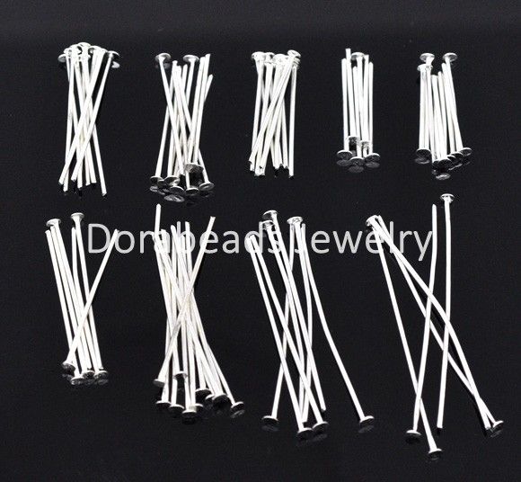 Pins & Needles Free ! 900 PCs Mixed Silver Plated Head Findings 0.7mm(21 Gauge) (B04116) Wholesale-image-181239605