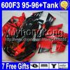 7gifts Free Custom Red Black Fairing для HONDA! CBR 600 F3 95-96 1995 1996 CBR600F3 70MY1791 CBR 600F3 95 96 Красный CBR600 F3 FS Кузов