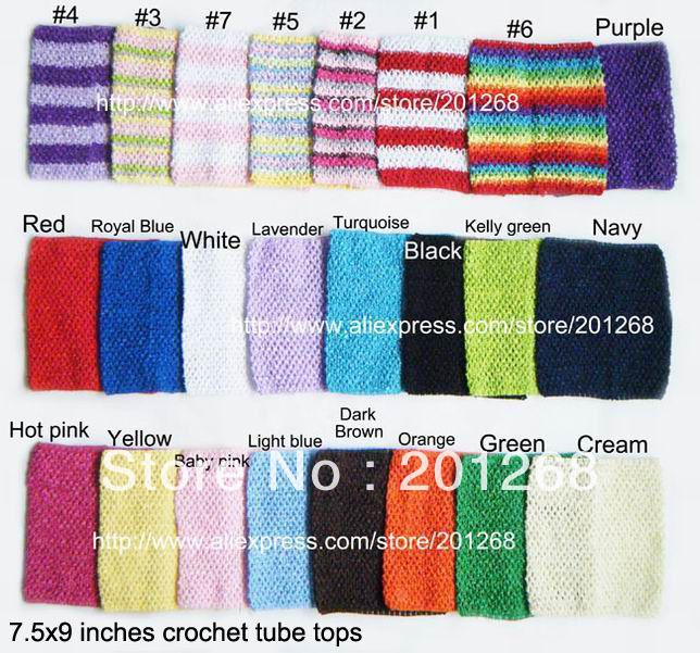 

9 inch Girls Crochet tutu tube tops crochet bands for tutu dresses, Multi-color