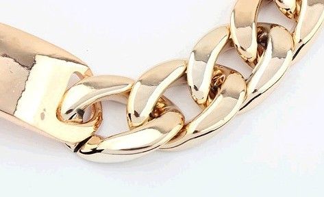 Blandad silver svart guld twisted chunky kedja mode damens polska uttalande choker krage halsband högkvalitativ / parti