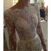 2018 Sheer Wedding Dresses Beteau Long Sleeve Sheath Chapel Train Modern Lace Bridal Gowns Steven Khalil New Arrival Elegant Dress W319