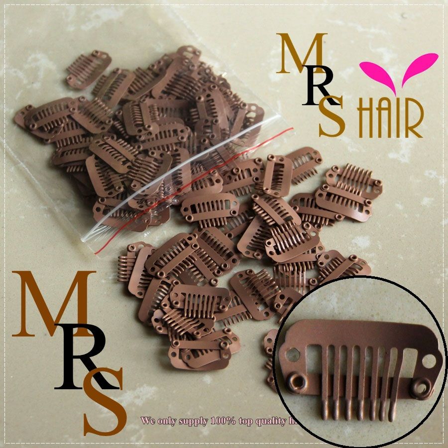 2019 23mm Light Brown Small Metal Clips For DIY Hair Clip Extensions