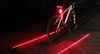 Diamond Jewel Ciclismo Bici da bicicletta Laser Beam Lane Ricaricabile 3 modalità 8LED + 2 Torcia laser impermeabile Fanale posteriore a LED