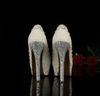 Newest Crystal Pearls Bridal Prom Heels Ball Party Pageant Wedding Shoes Gorgeous High Heel Shoes for Woman Free Shipping