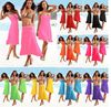 Elegent Sexy Women Swimwear Beach Dress Summer Cover Up Wipe Bosom Strapless Dresses Beachwear Skirt Sarong Bikini one-piece playsuits