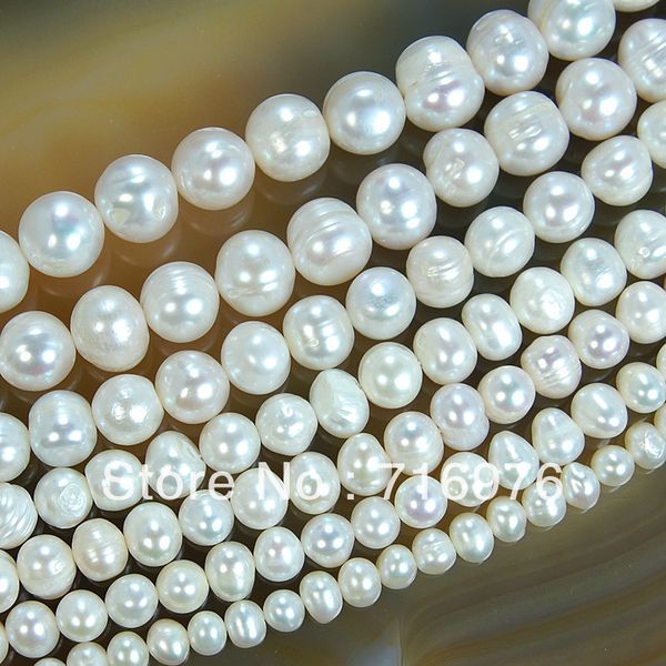 

4 мм 6 мм 8 мм 9 мм 10 мм 11 мм природных пресноводных белый жемчуг круглые бусины 15 " Бе