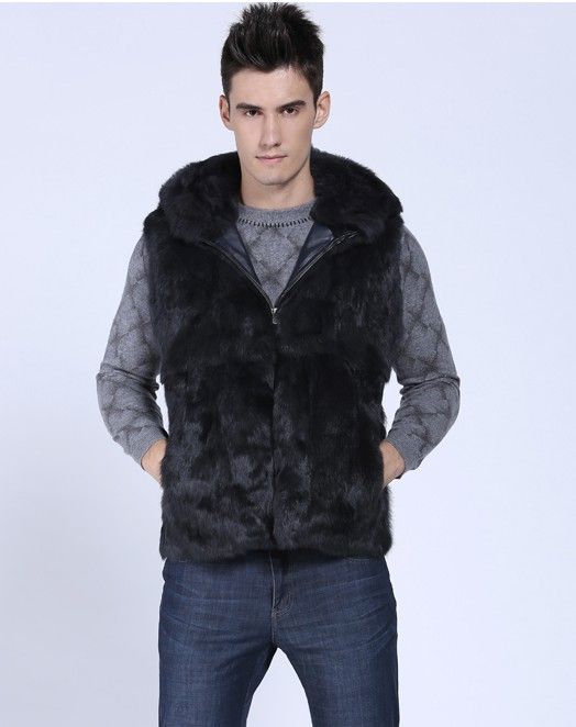 Man Fur Vest On The New 2014 Rabbit Wool Rabbit Fur Vest Leisure Hat ...