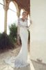 2015 Sheer Lace Wedding Dresses Long Sleeve V Neck Cutouts Sheath Court Train Sexy Backless Vintage Bridal Gowns Riki Dalal5353476